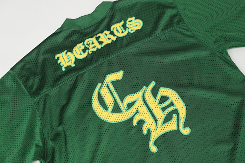 EM Sneakers Chrome Hearts Mesh Stadium Football Jersey T-shirt & Shorts Sets Green