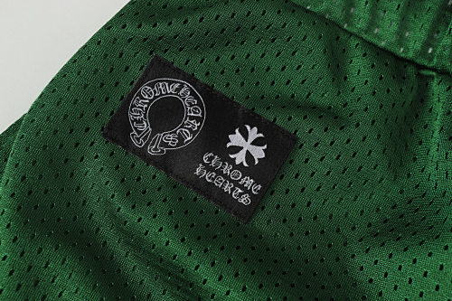 EM Sneakers Chrome Hearts Mesh Stadium Football Jersey T-shirt & Shorts Sets Green