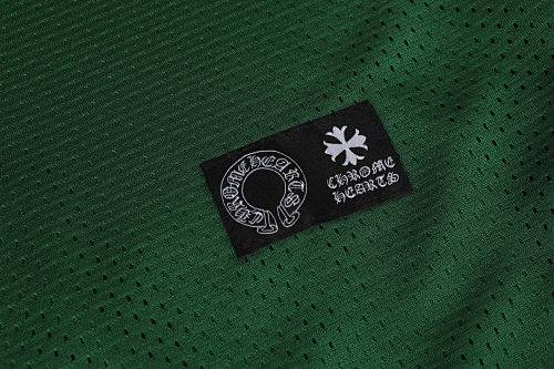 EM Sneakers Chrome Hearts Mesh Stadium Football Jersey T-shirt & Shorts Sets Green