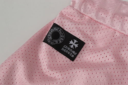 EM Sneakers Chrome Hearts Mesh Stadium Football Jersey T-shirt & Shorts Sets Pink