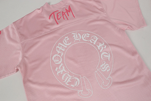 EM Sneakers Chrome Hearts Mesh Stadium Football Jersey T-shirt & Shorts Sets Pink