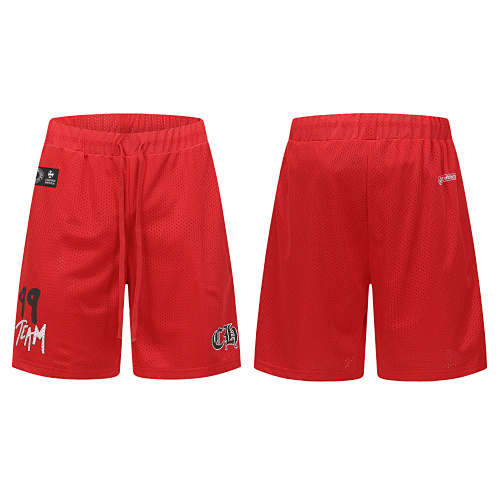 EM Sneakers Chrome Hearts Mesh Stadium Football Jersey T-shirt & Shorts Sets Red