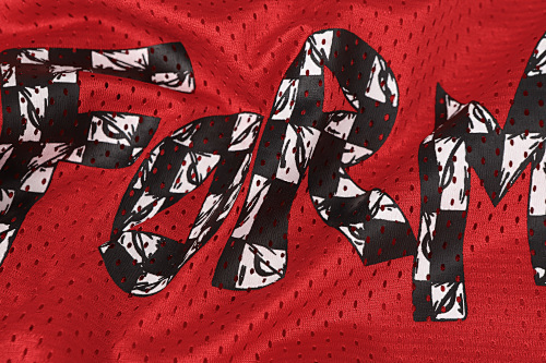 EM Sneakers Chrome Hearts Mesh Stadium Football Jersey T-shirt & Shorts Sets Red