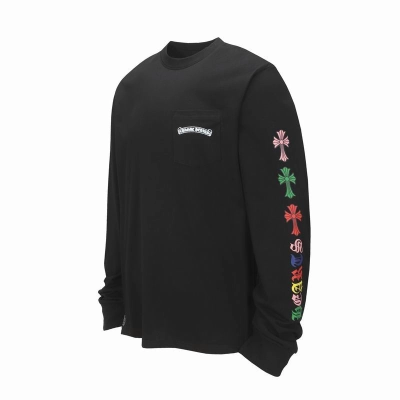 EM Sneakers Chrome Hearts Multi Color Cross Logo Scroll Long Sleeve Black 02