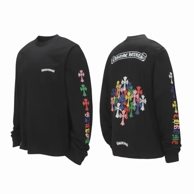 EM Sneakers Chrome Hearts Multi Color Cross Logo Scroll Long Sleeve Black 01