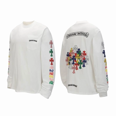 EM Sneakers Chrome Hearts Multi Color Cross Logo Scroll Long Sleeve White 01