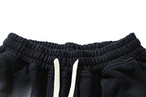 EM Sneakers Hellstar Distressed Casual Shorts with Washed and Splattered Ink #790 Washed Black