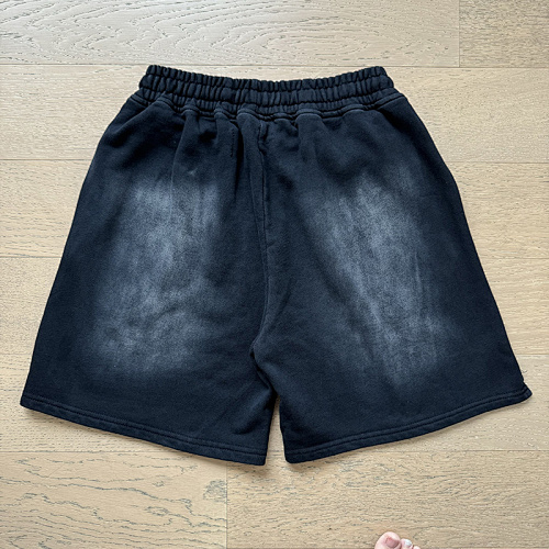 EM Sneakers Hellstar Distressed Casual Shorts with Washed and Splattered Ink #790 Washed Black
