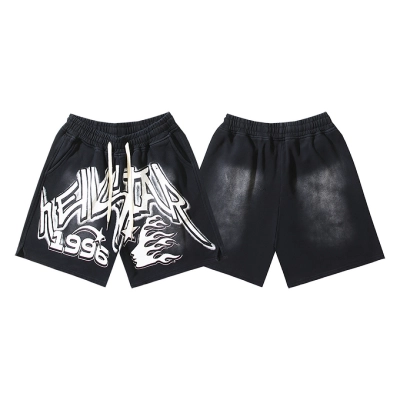 EM Sneakers Hellstar Distressed Casual Shorts with Washed and Splattered Ink #791 Washed Black 01