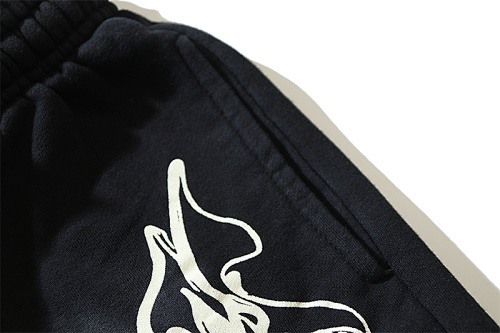 EM Sneakers Hellstar Distressed Casual Shorts with Washed and Splattered Ink #792 Washed Black