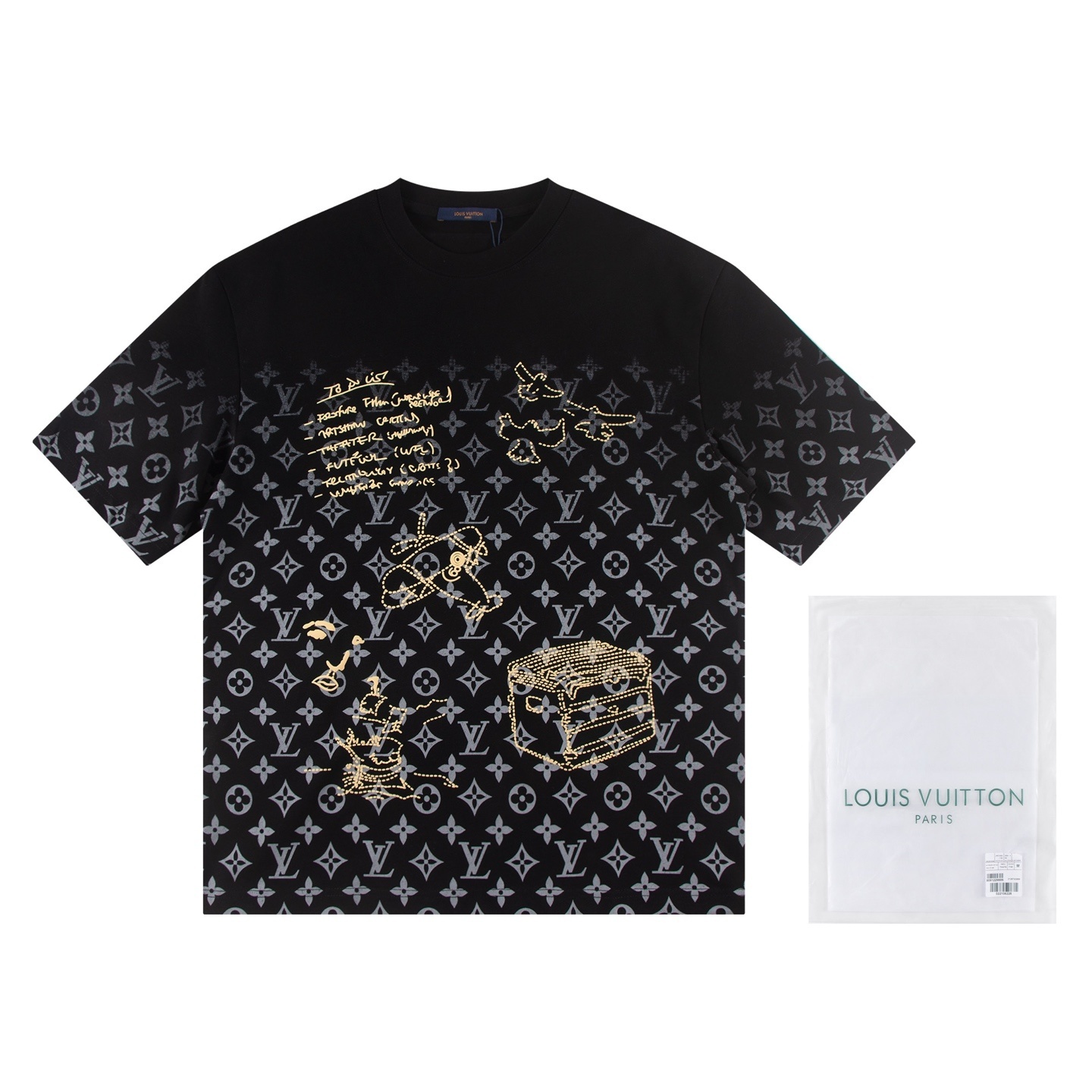 EM Sneakers Louis Vuitton T-shirt-W2948 Black /White