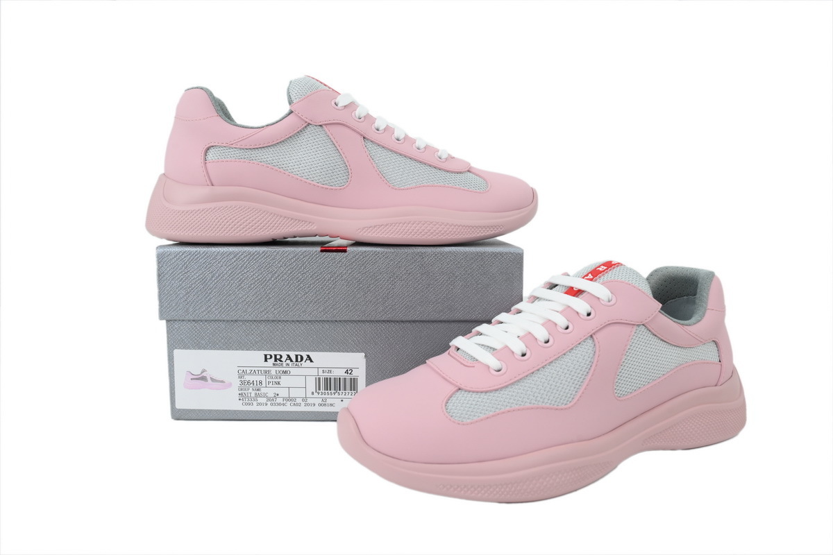 EM Sneakers Prada America's Cup Soft Rubber and Bike Fabric Sneakers Alabaster Pink