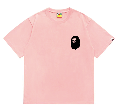 EM Sneakers Bape Shark Head T-Shirt-215 Black Print Pink
