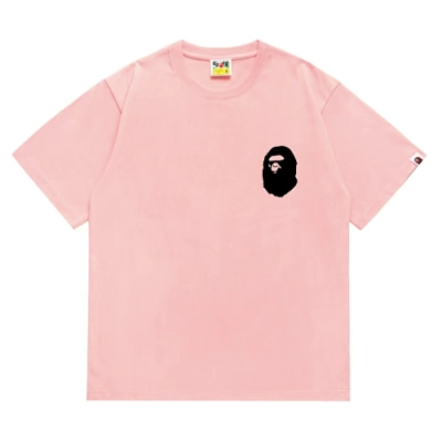 EM Sneakers Bape Shark Head T-Shirt-215 Black Print Pink 01