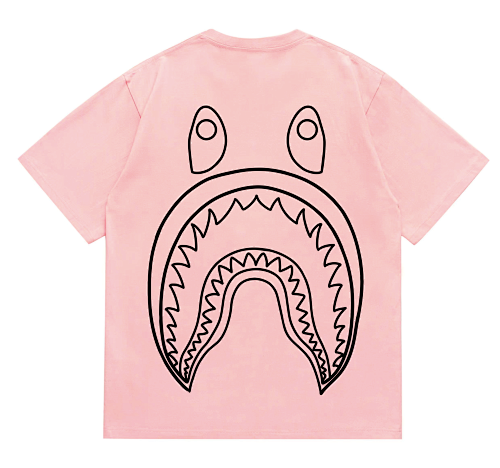 EM Sneakers Bape Shark Head T-Shirt-215 Black Print Pink