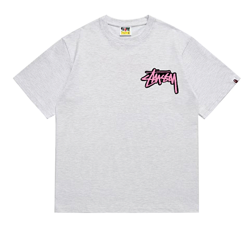 EM Sneakers Bape × Stussy T-Shirt-206 Black Head Gray
