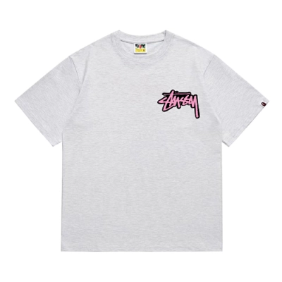EM Sneakers Bape × Stussy T-Shirt-206 Black Head Gray 01