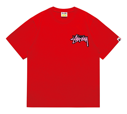 EM Sneakers Bape × Stussy T-Shirt-206 Black Head Red