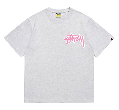 EM Sneakers Bape × Stussy T-Shirt-206 White Head Gray