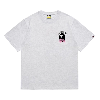 EM Sneakers Bape × Stussy T-Shirt-207 Black Head Gray 01