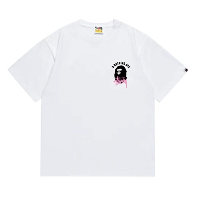 EM Sneakers Bape × Stussy T-Shirt-207 Black Head White 01