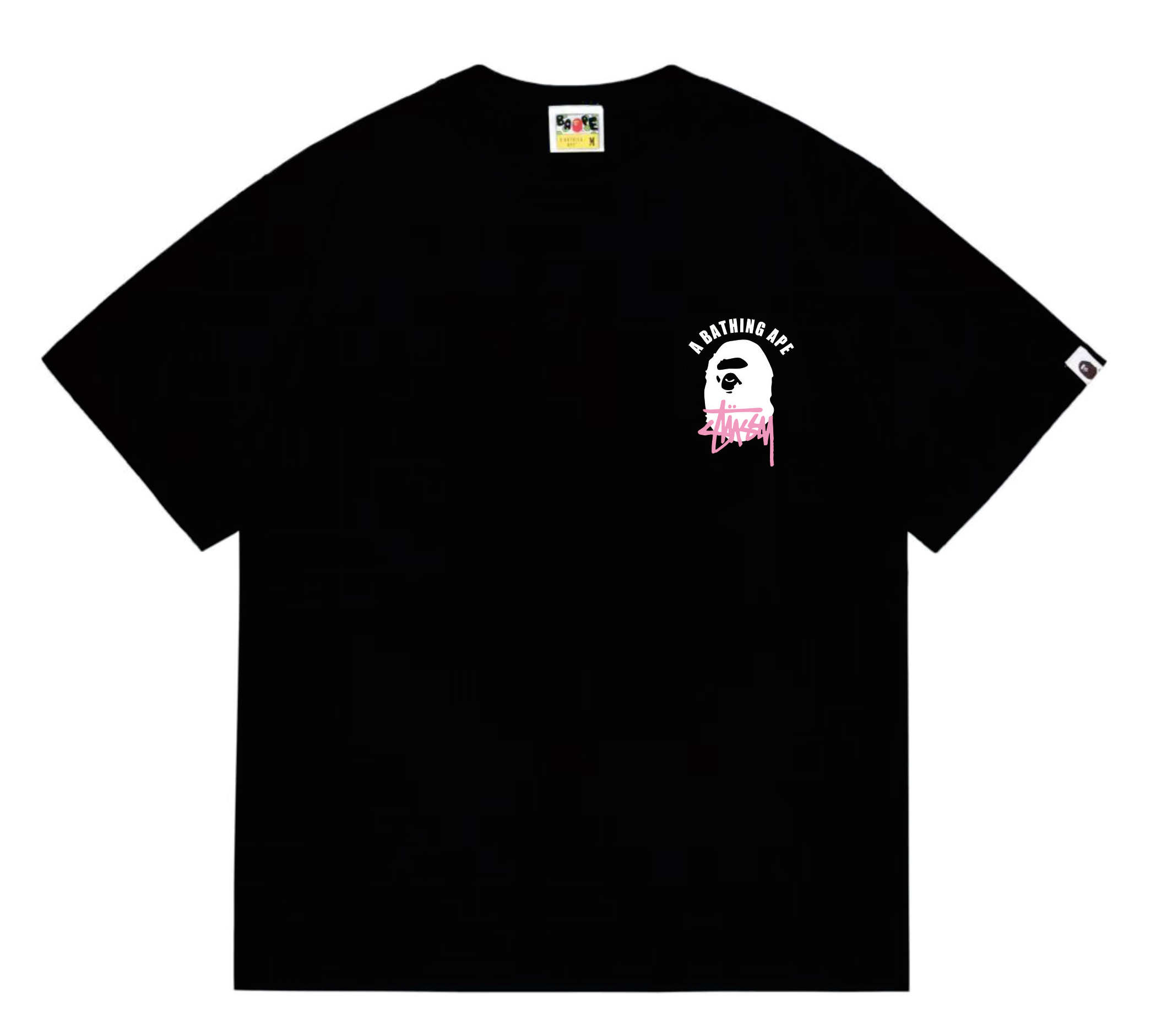 EM Sneakers Bape × Stussy T-Shirt-207 White Head Black