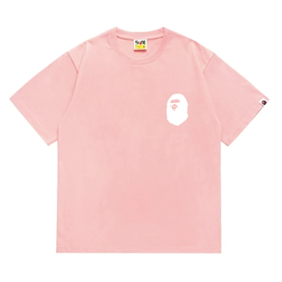 EM Sneakers Bape Shark Head T-Shirt-215 White Print Pink 01