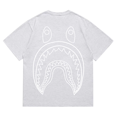 EM Sneakers Bape Shark Head T-Shirt-215 White Print Gray 02