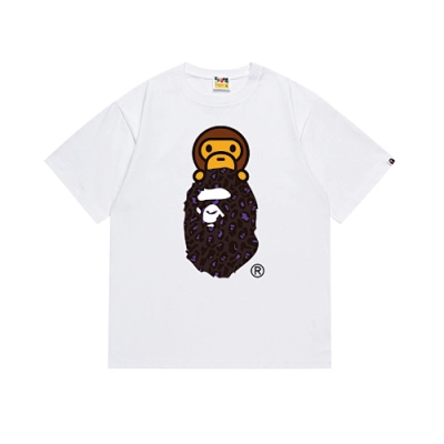 EM Sneakers Bape T-Shirt-167 Brown Head White 01