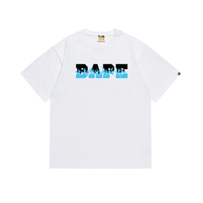 EM Sneakers Bape T-Shirt-237 Blue Logo White 01