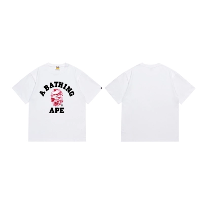 EM Sneakers Bape T-Shirt-266 Pink Head White 02