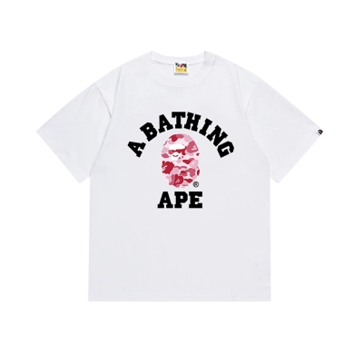 EM Sneakers Bape T-Shirt-266 Pink Head White 01