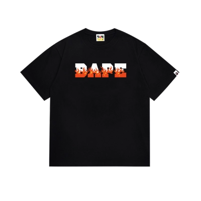 EM Sneakers Bape T-Shirt-237 Red Logo Black 01