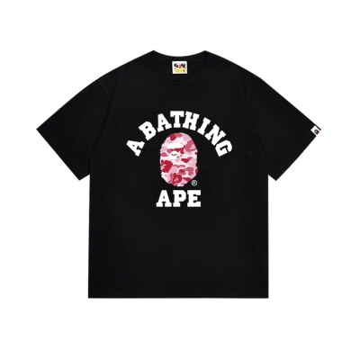 EM Sneakers Bape T-Shirt-266 Pink Head Black 01