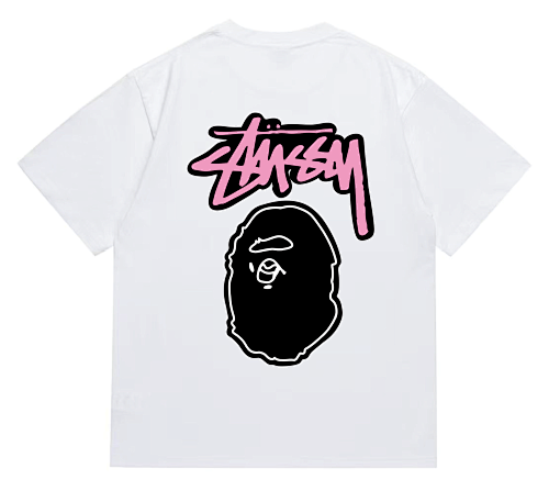 EM Sneakers Bape × Stussy T-Shirt-206 White