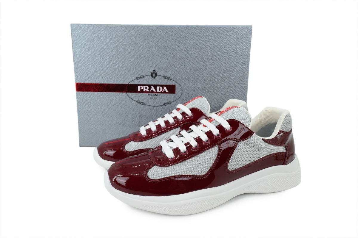 EM Sneakers Prada America's Cup Burgundy-Silver