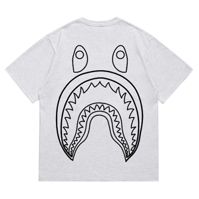 EM Sneakers Bape Shark Head T-Shirt-215 Black Print Gray 02