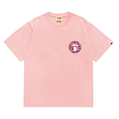 EM Sneakers Bape × Stussy Black Letter T-Shirt-216 Pink 01