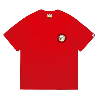 EM Sneakers Bape × Stussy Black Letter T-Shirt-217 Red 01