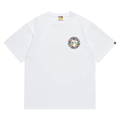 EM Sneakers Bape × Stussy Black Letter T-Shirt-217 White 01