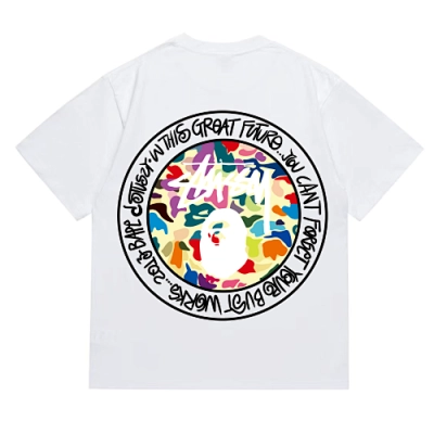 EM Sneakers Bape × Stussy Black Letter T-Shirt-217 White 02