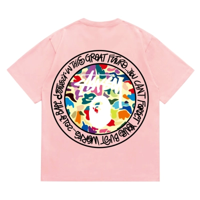 EM Sneakers Bape × Stussy Black Letter T-Shirt-217 Pink 02