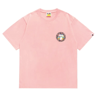 EM Sneakers Bape × Stussy Black Letter T-Shirt-217 Pink 01