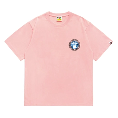 EM Sneakers Bape × Stussy Black Letter T-Shirt-218 Pink 01