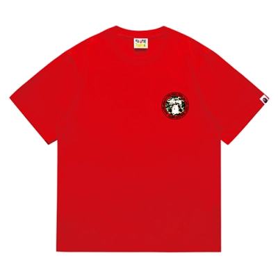 EM Sneakers Bape × Stussy Black Letter T-Shirt-219 Red 01