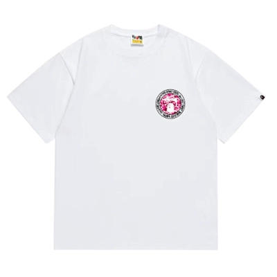 EM Sneakers Bape × Stussy Black Letter T-Shirt-216 White 01
