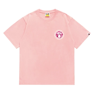 EM Sneakers Bape × Stussy White Letter T-Shirt-216 Pink 01