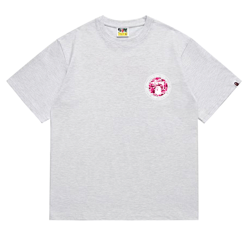 EM Sneakers Bape × Stussy White Letter T-Shirt-216 Gray