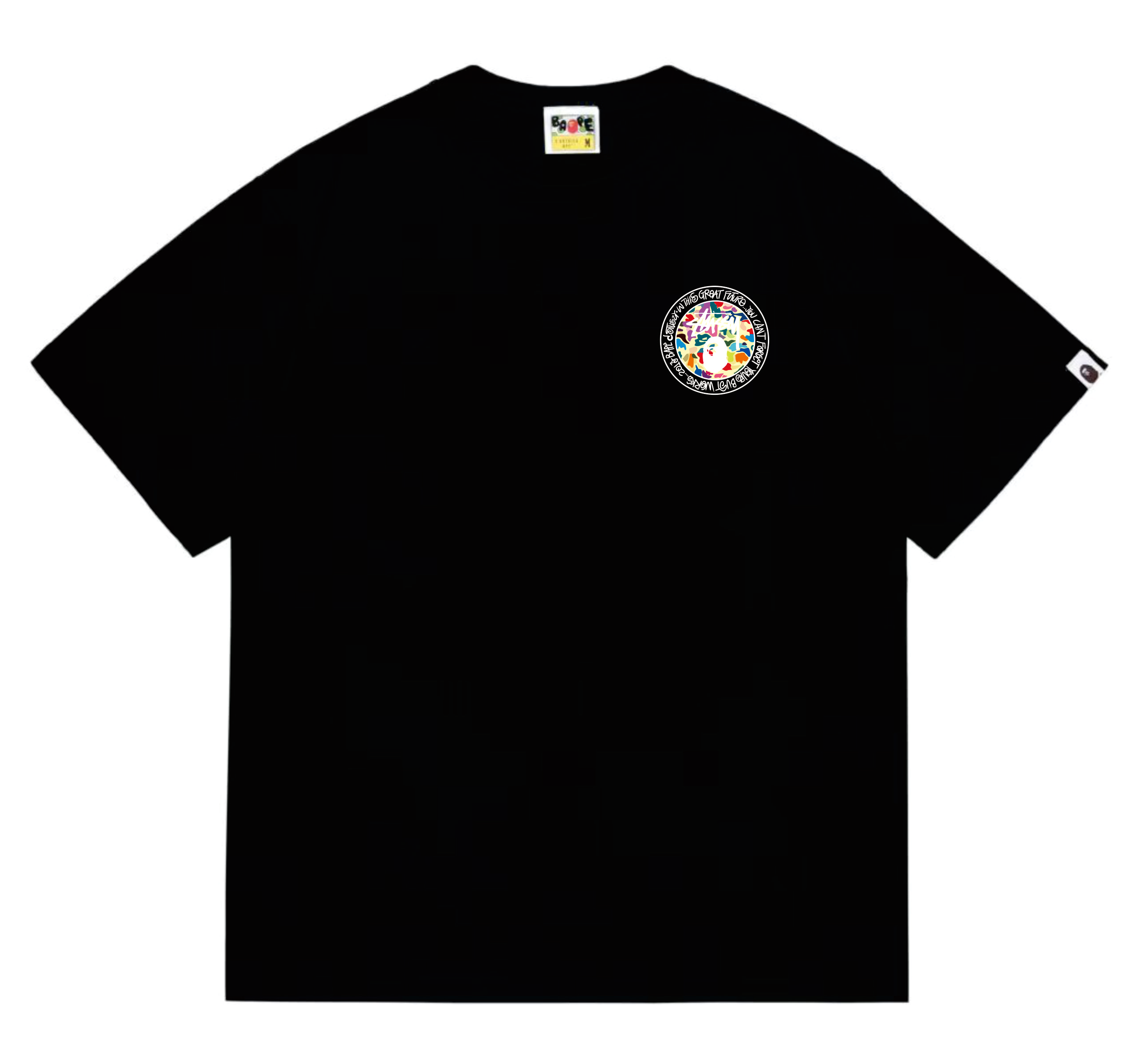 EM Sneakers Bape × Stussy White Letter T-Shirt-217 Black