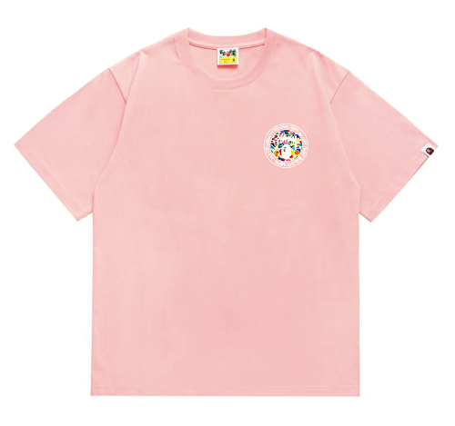 EM Sneakers Bape × Stussy White Letter T-Shirt-217 Pink